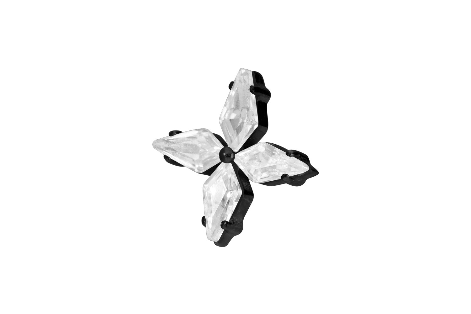 Titan Schraubaufsatz mit Außengewinde KRISTALLSTERN von Piercingline